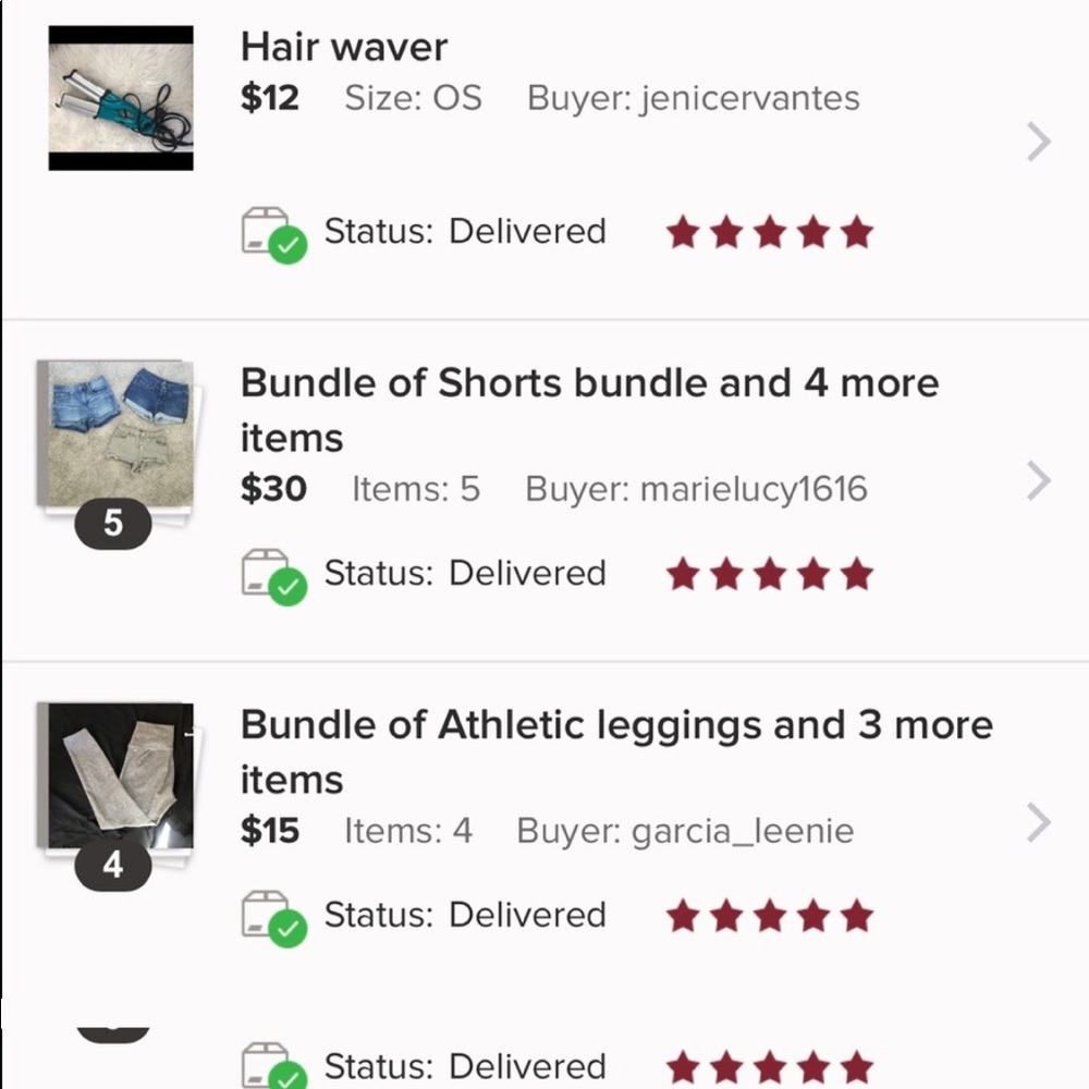 My 5 star reviews